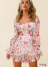 Mono bohemio floral de manga larga sin espalda Mia